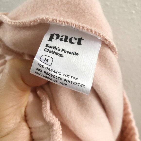 PACT Blush Posey Pink Courtside Organic Fleece Sweatpants Size Medium - Picture 8 of 11